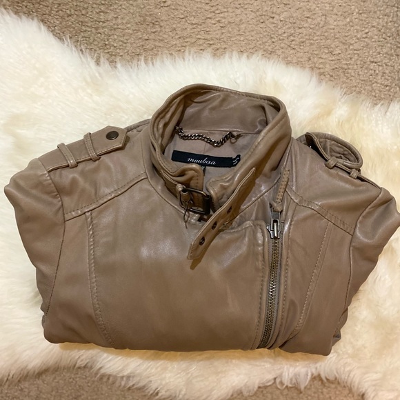 Muubaa Leather Bomber Jacket - Size 6 - Picture 5 of 6